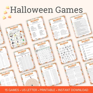 Halloween printable games for Kids | Halloween Games Bundle | Halloween Party Games | Halloween activities for school and church