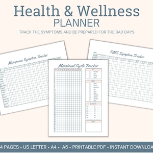 Health and Wellness Planner Printable, Health Care Binder, Medical ...