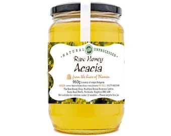 Miel brut d'acacia | L'un des miels les plus purs | Faible teneur en glucose | Sauvage, non pasteurisé et 100 % naturel