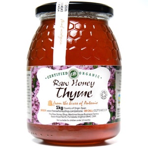 Miele di timo crudo / Certificato biologico / Puro, non pastorizzato e 100% naturale