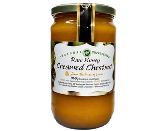 Organic Creamed Raw Chestnut Honey | Spun for a Smooth Consistency | Pure, Unpasteurised & Enzyme-rich