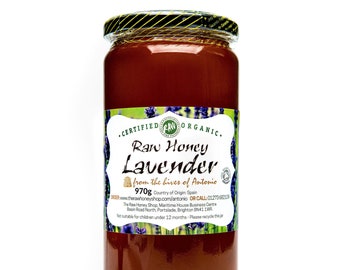 Raw Organic Lavender Honey | Unheated, Unpasteurised & 100% Certified Organic | Pure, Natural Spanish Honey