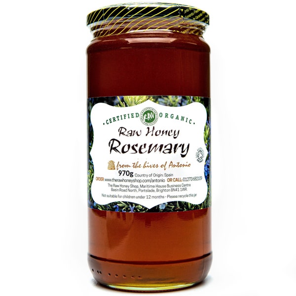 Organic Rosemary Raw Honey | Award Winner London Honey Awards | Pure, Natural & Unpasteurised