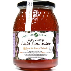Wild Lavender Raw Honey | Certified Organic | Unpasteurised & 100% Pure | Natural Spanish Honey
