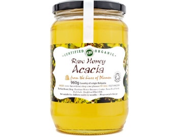 Raw Organic RARE Acacia Honey | Natural, Pure & Single Source | Mild Taste (960g)