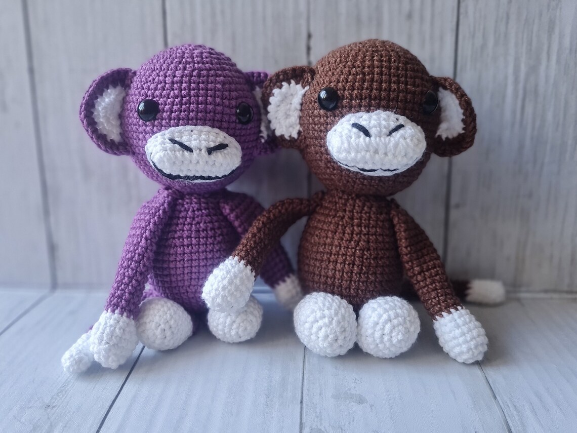 Knitted Plush Small Monkey Toy Soft Animal Toy Etsy