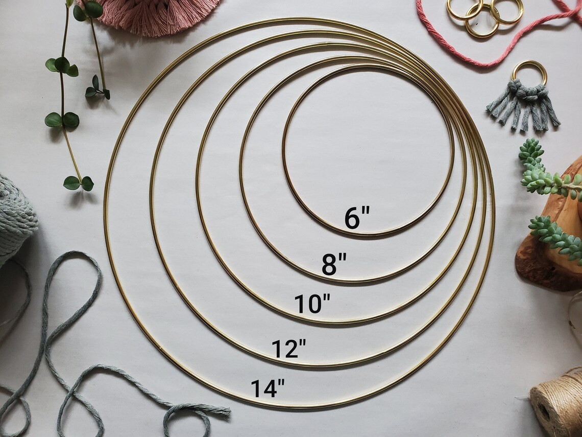 Brass Rings Metal Ring Macrame Ring Hoop 6 inch Etsy