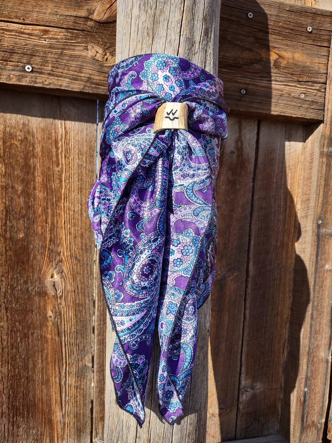 Wild Rag Purple and Blue Paisley, Western Wild Rag, Cowboy Western Neck ...