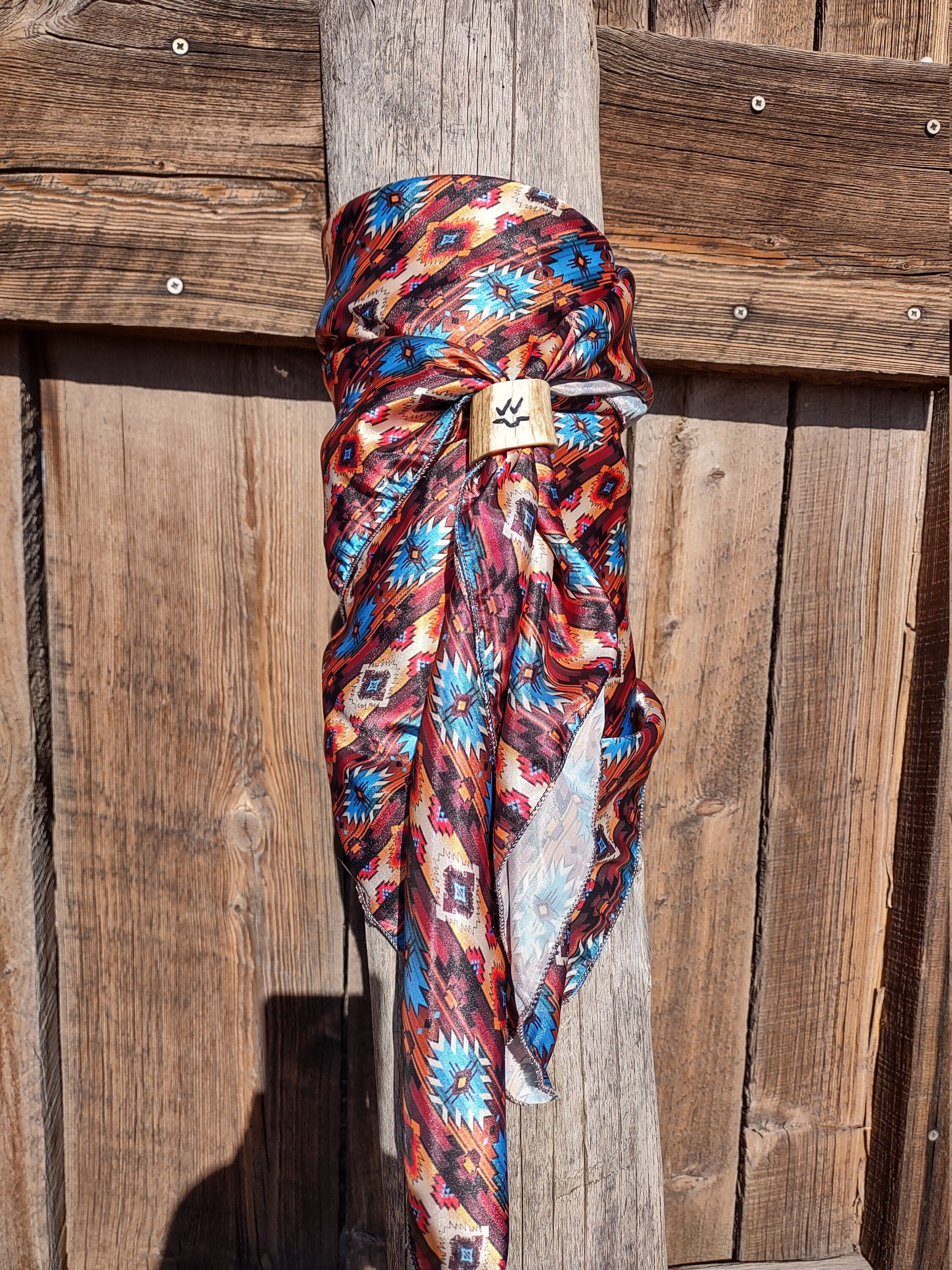 Wild Rag, Aztec Wild Rag, Blue, Brown and Tan, Western Wild Rag, Cowboy ...