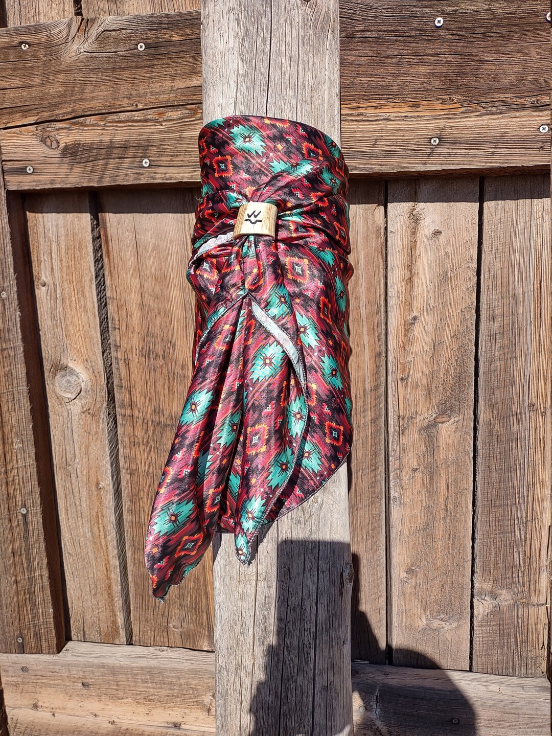 Wild Rag, Aztec Wild Rag, Brown, Turquoise, Red, Western Wild Rag ...