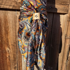 Wild rag, orange, copper paisley, western wild rag, cowboy western neck scarf