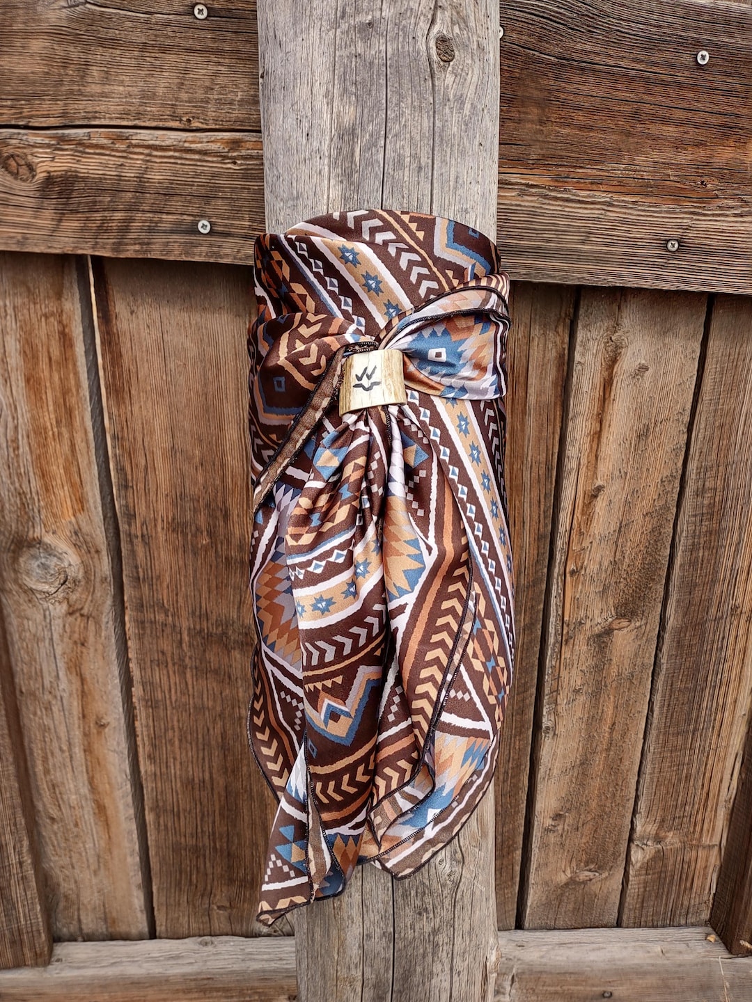 Wild Rag, Aztec Wild Rag, Brown, Blue, White Western Wild Rag, Cowboy ...
