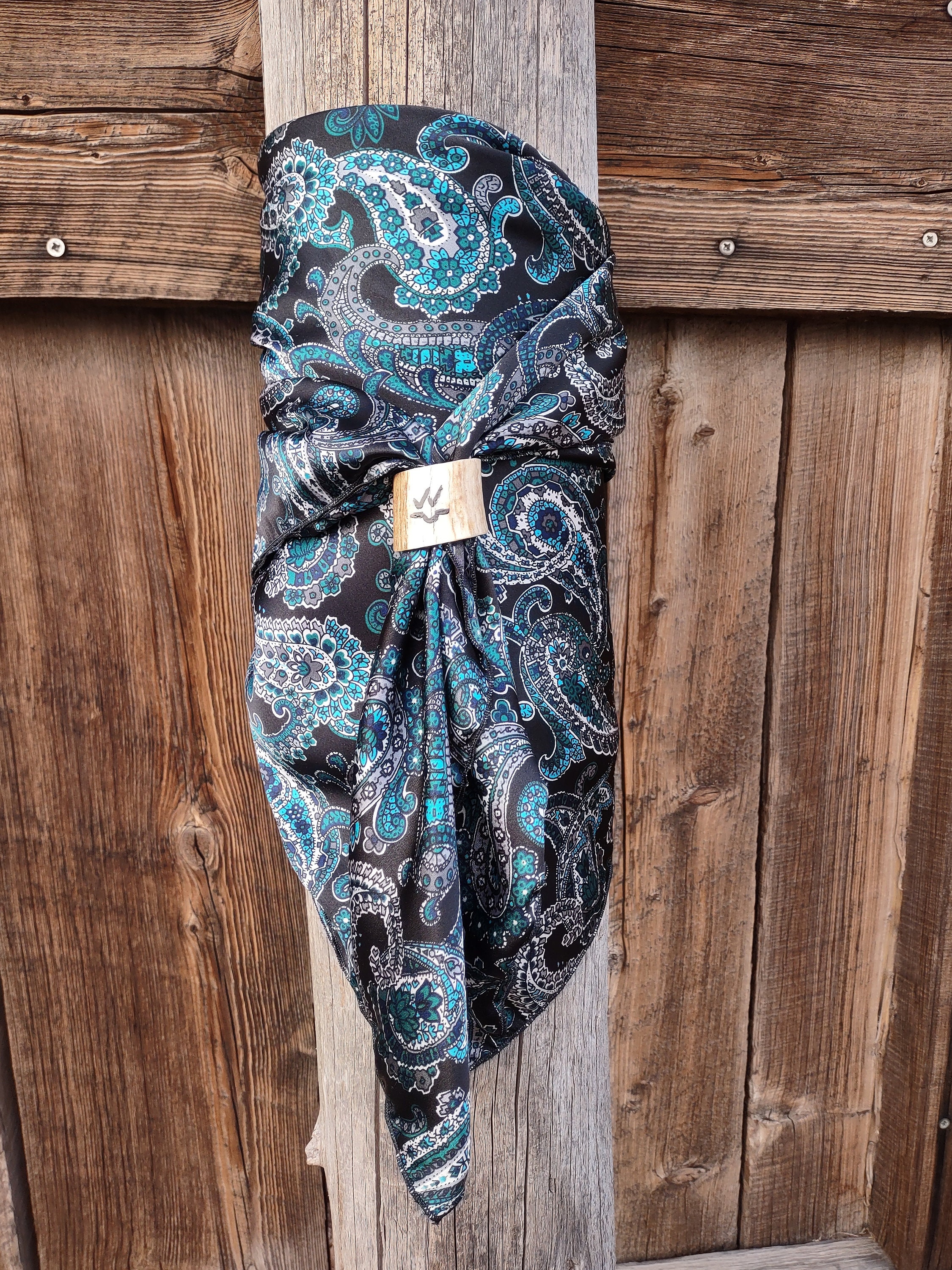 Elegant Teal & Purple Paisley Women\'s Neck Accessory with Jewel Accents Purple Paisley Women main image 3