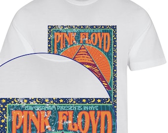 Pink Floyd Vintage Plakat T Shirt Filmore East NYC Konzertplakat Vintage Effektdruck