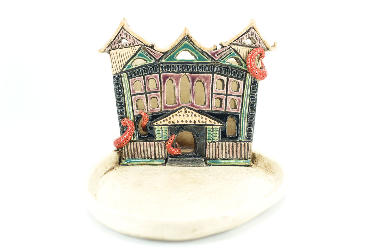 Ceramic Handmade Haunted Mansion Desk Organizer,home Decor Funny