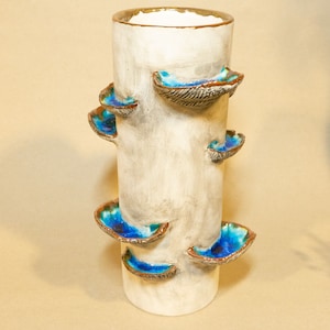 Ceramiczny ręcznie robiony naturalny wazon na staw, realistyczny wazon na staw, prezent dla miłośnika natury, wazon z drewna i stawu, prezent do wystroju domu, prezent na dzień matki
