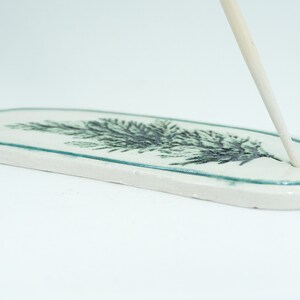 Ceramic handmade incense burner , incense holder with leaf ,minimal home decor gifts