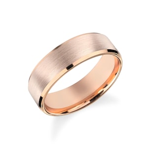 Wedding Band: 6mm Matte Beveled Gold - Solid Comfort Fit image 8