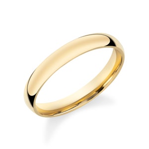 14K イエロー ゴールド バンド 5 mm / クラシック ドーム
