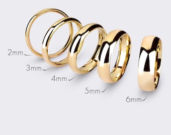 Anello in oro giallo vermeil - CLASSIC DOME / Lucidato / Vestibilità confortevole / Anello nuziale da uomo e da donna