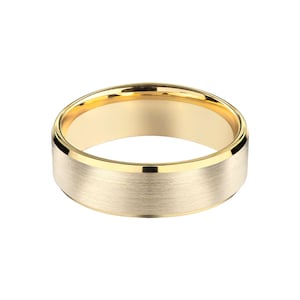 Wedding Band: 6mm Matte Beveled Gold - Solid Comfort Fit image 6