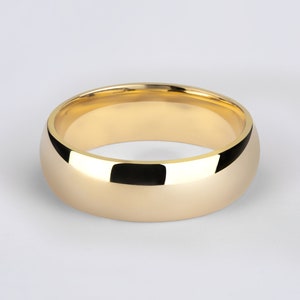18k Yellow Gold Band CLASSIC DOME / Polished / Comfort Fit / Men's ...