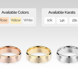 Wedding Band: 6mm Matte Beveled Gold - Solid Comfort Fit image 5
