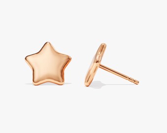 Orecchini A Stella In Oro Giallo 9kt Con Smalto Rosa - Gioiello Regalo In Confezione Originale - 4