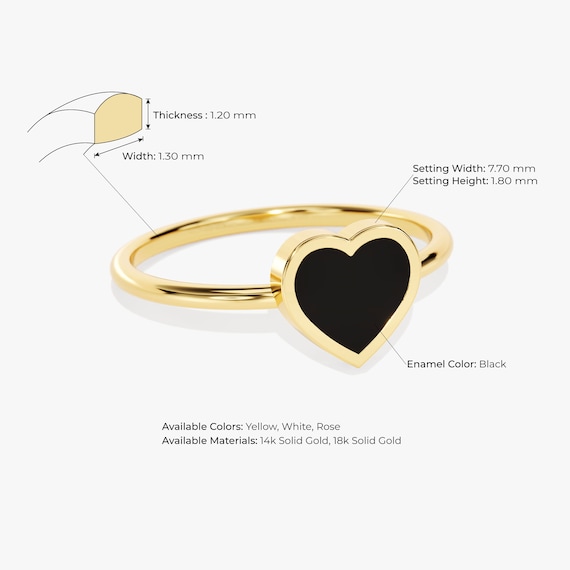 Black heart gold ring discount