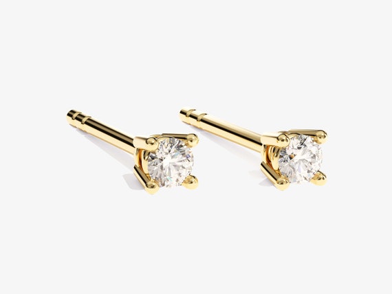 14k Gold Diamond Studs 0.10ct Diamond Stud Earrings Minimalist