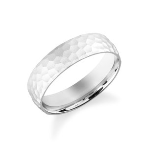 5mm Gold Band - Hammered / Classic Dome / COMFORT FIT / 10k 14k 18k Wedding Band for Men, Women / Yellow Gold, White Gold, Rose Gold Ring