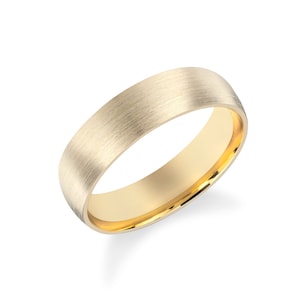 5mm Matte Gold Wedding Band / 10k 14k 18k Wedding Ring for Women / Yellow Gold, White Gold, Rose Gold Ring / Classic Dome / Comfort Fit