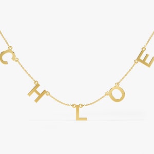 14k Solid Gold Dainty Personalized Name Necklace / Custom Name Necklace / Personalized Gift / 14k Gold Initial & Birthday Necklace For Women
