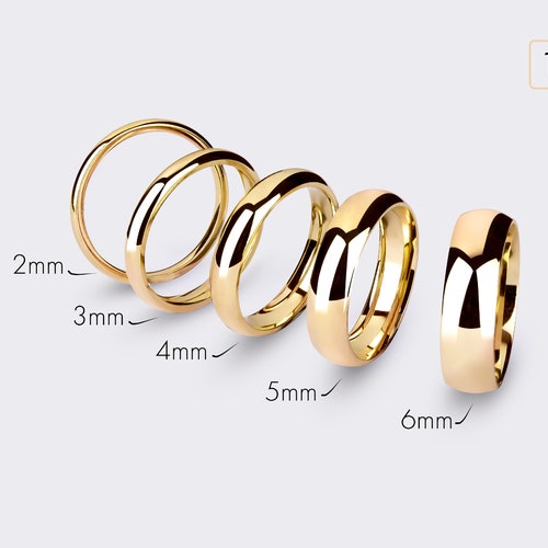 14k Yellow Gold Band FLAT / Polished / Real Comfort Fit / - Etsy