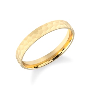 3mm Gold Band - Hammered / Classic Dome  / COMFORT FIT / 14k 18k Wedding Band for Men, Women / Yellow Gold, White Gold, Rose Gold Ring