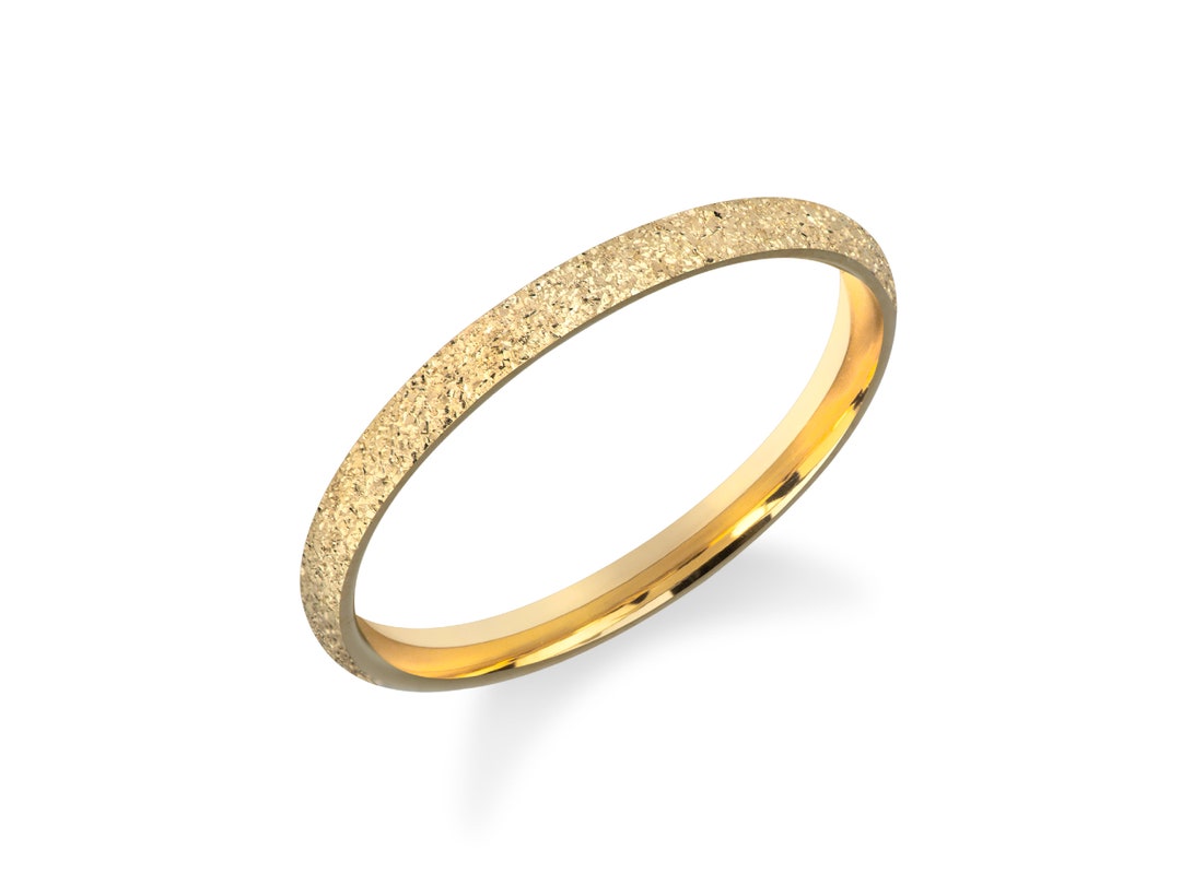 【18号】Llife BOTTON BAND RING 2mm Gold Band - Stardust / CLASSIC DOME / COMFORT Flt / 10k