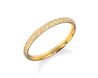 2mm Stardust Gold Band – Classic Dome Ring, Comfort Fit