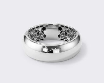 Gold Vermeil Weightless Domed Wedding Band • Airweight Dome Comfort Fit Ring