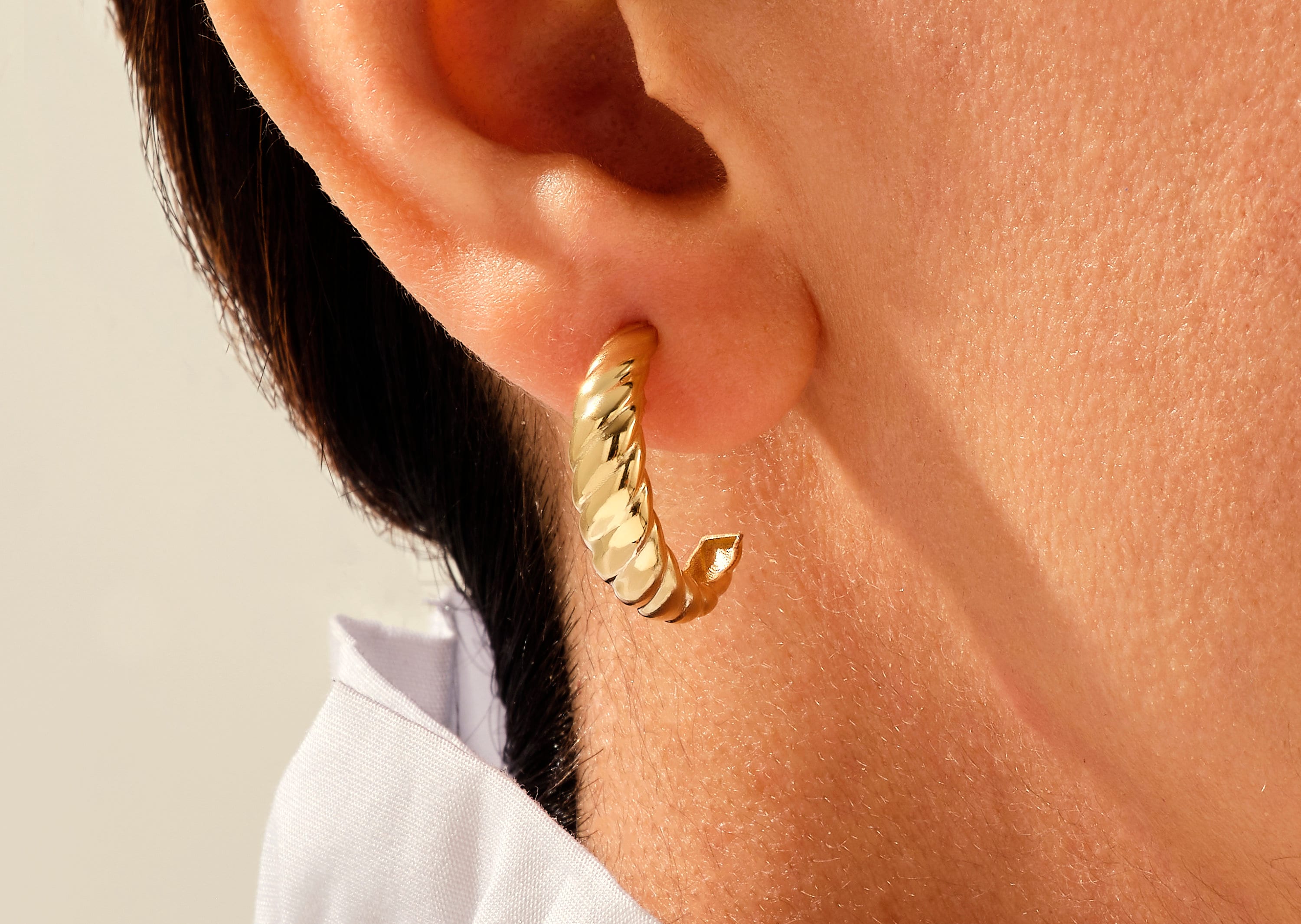 Gold Croissant Hoops main image 0