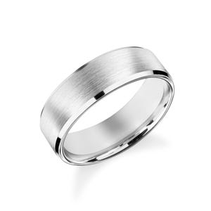 Wedding Band: 6mm Matte Beveled Gold - Solid Comfort Fit image 7