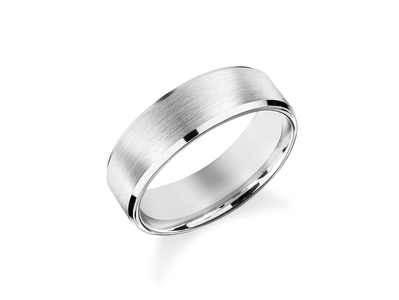 Wedding Band: 6mm Matte Beveled Gold - Solid Comfort Fit image 7