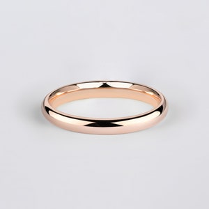 18k Rose Gold Band (3mm) / Classic Dome / Polished / Comfort Fit / Men's Women's Wedding Ring / Simple Plain Band