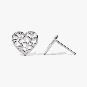 Tachuelas de hoja en forma de corazón de oro de 14K / Pendientes de amor para mujer / Tachuelas diminutas de oro de 18k / Pendientes en forma de corazón / Regalo de San Valentín para ella imagen 3