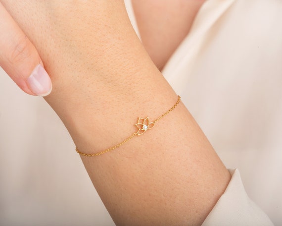 Lotus Flower Bracelet with sterling silver charm and silk cord – Believe  Bracelet – Shop
