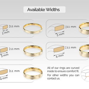 Wedding Band: 6mm Matte Beveled Gold - Solid Comfort Fit image 2