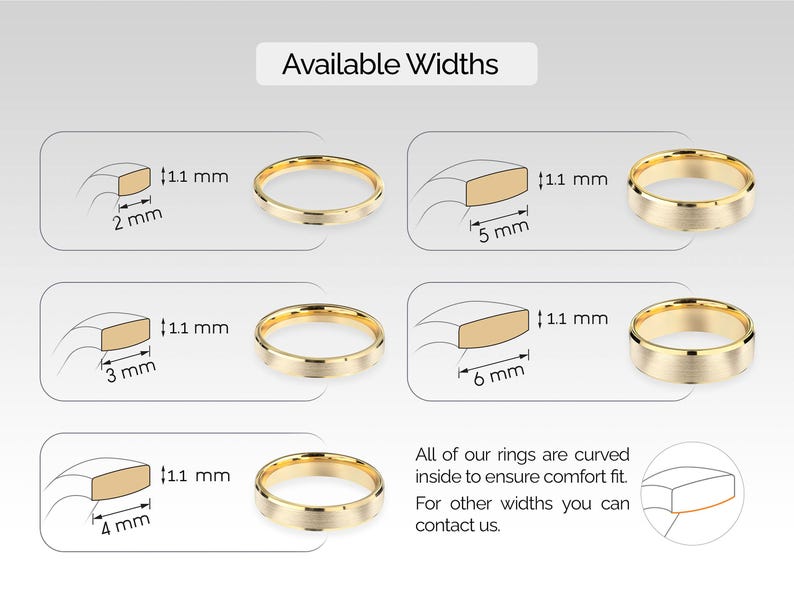 Wedding Band: 6mm Matte Beveled Gold - Solid Comfort Fit image 2