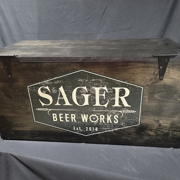 Personalized Jockey box cover. Collapsible, Laser Engraved 35x17x17