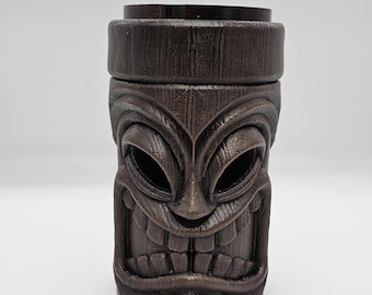 Tiki Head Cocktail Smoker, Portable LED Infuser, Hickory Wood Bar Tool
