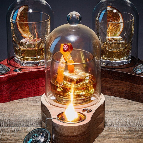 Speakeasy Smoker Mini: Modern LED Cocktail Infuser - Hickory Base