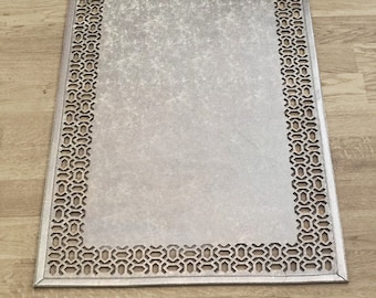 Chevron Petek Rug: Turkish Non-Slip Velvet Floor Mat